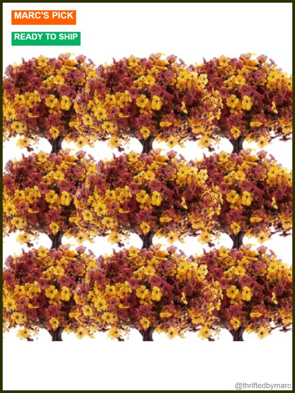 Artificial Fall Flowers 56pc Realistic Plastic Outdoor Decor